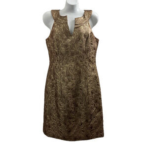 AGB Gold/Bronze Halter Sheath Mini Dress Sleeveless size 6